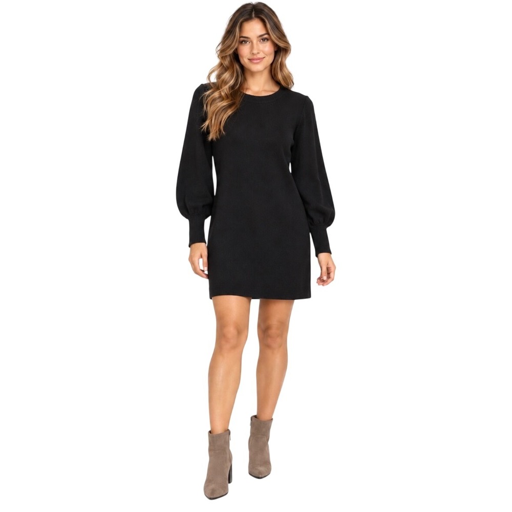 NWT Tommy Bahama Pickford Balloon Sleeve Knit Dress Black SW621492 Small